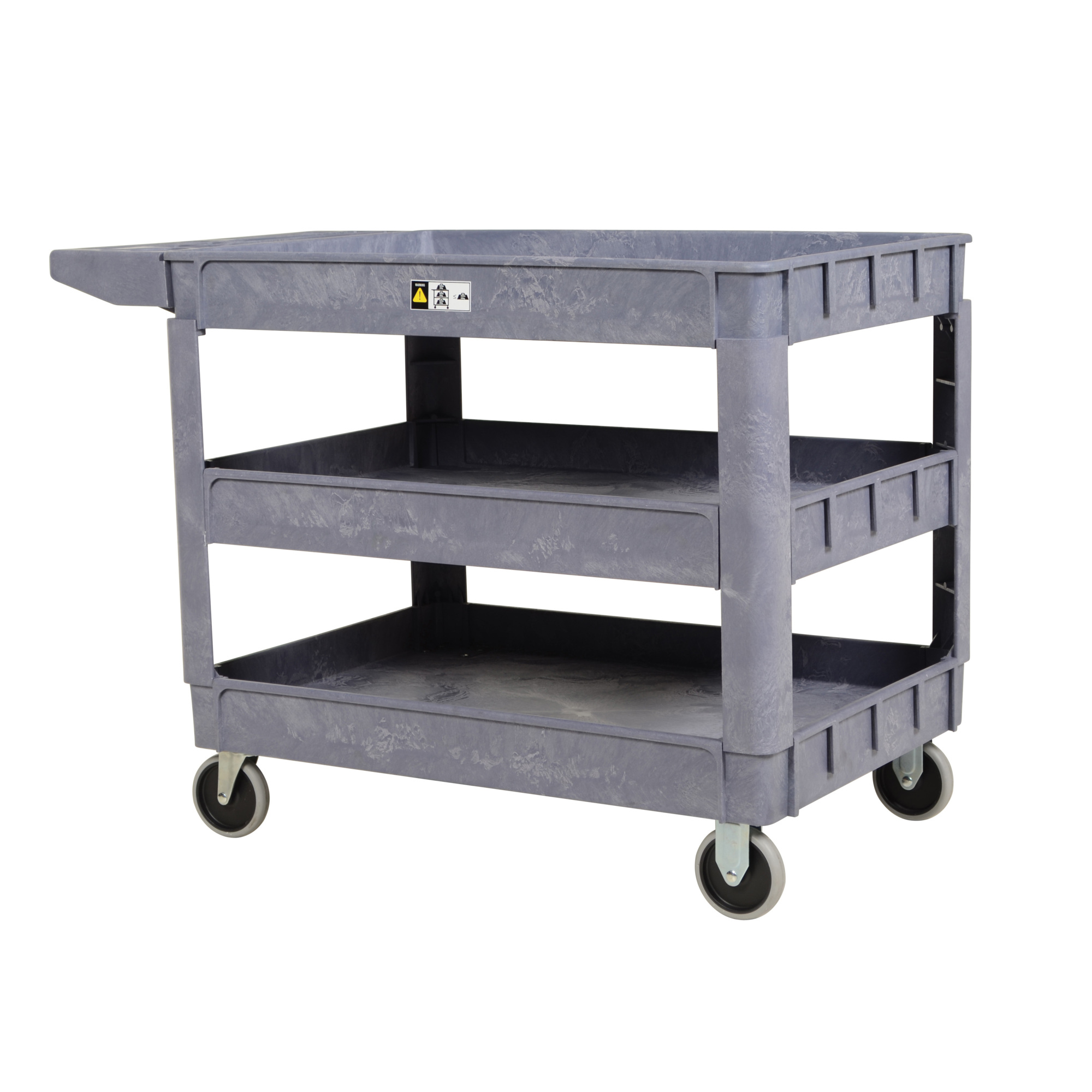 Vestil Plastic Utility Service Cart - 3 Shelves, 550-Lb. Total Capacity, Model# PLSC-3-2436